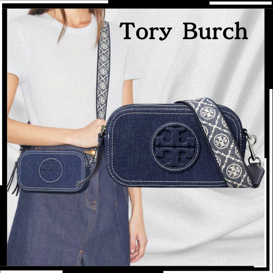 すぐ届く【Tory Burch】ミニクロスボディバッグ ミラー デニム