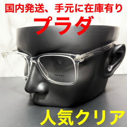 関税・送料込み＊PRADAプラダ＊クリア フレーム ロゴ メガネ メガネ クリア PRADA(プラダ) アイウェア(メンズ) - 海外通販のBUYMA