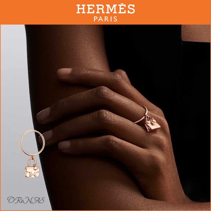 【目を引くデザイン♪】HERMES アミュレット リング 指輪