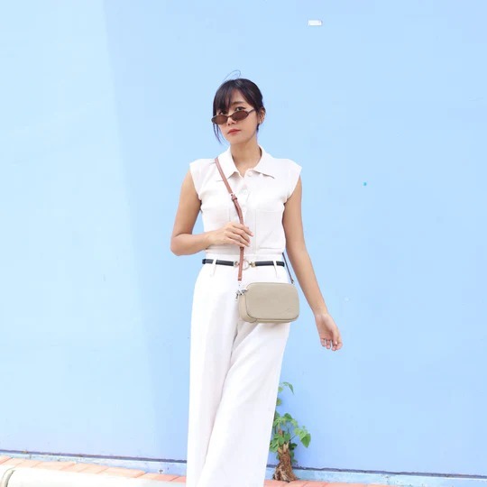 【Tada Leather】 Ava 本革 ショルダーバッグ ベージュ