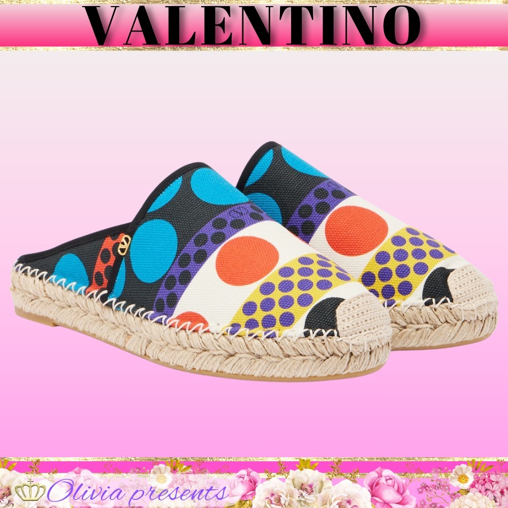 VALENTINO＞＞La Cruisette プリント エスパドリーユ ミュール