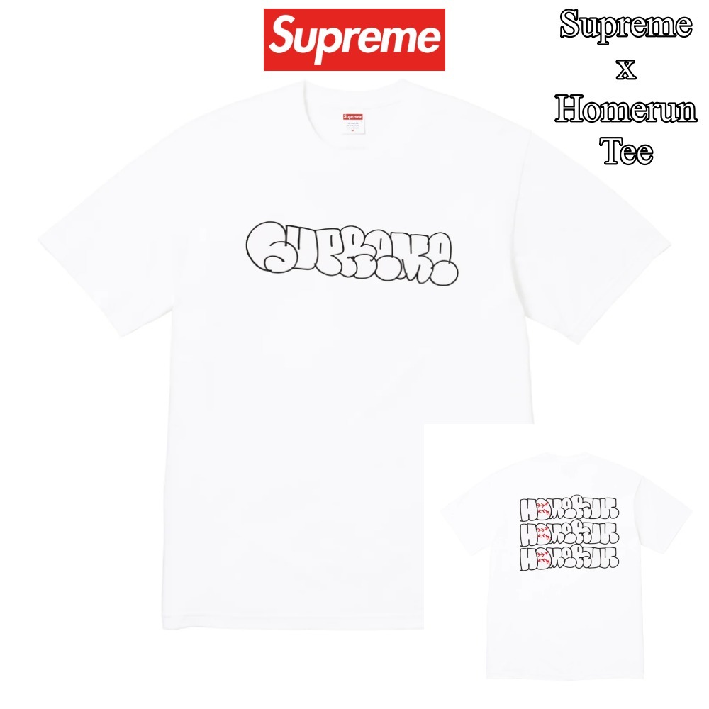 【Supreme x Homerun】T-Shirt★White★25SS★