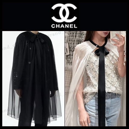 ふんわりシフォン♪【 CHANEL 】リボン ケープ♡
