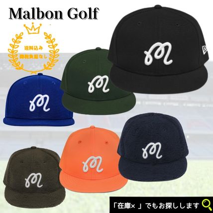 ブルー（青）系 Malbon Golf(マルボンゴルフ) キャップ(メンズ