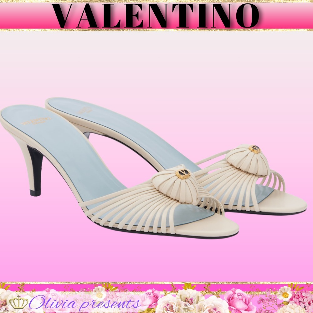 VALENTINO＞＞サンダル ロイヤル 65 Vロゴ レザー ミュール