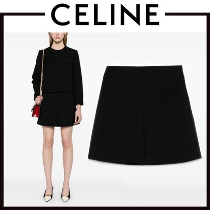 【シンプルベーシック♡】CELINE トラペーズ ミニスカート S CELINE Trapeze(セリーヌ トラペーズ) ミニスカート