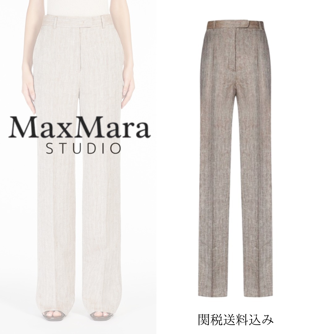 【Max Mara Studio】[SATIRA] ピュア リネン ストレート パンツ