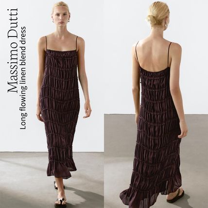 ☆日本未入荷*Massimo Dutti*新作*リネンスリーブレスワンピ/H☆ Massimo Dutti】SHORT DRESS WITH VOLUMINOUS SLEEVES (Massimo