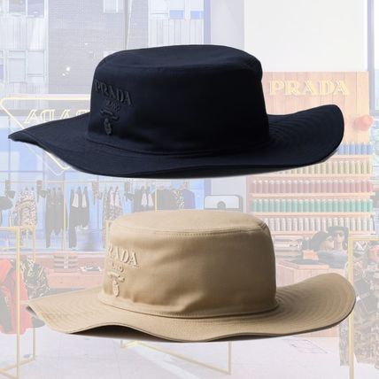 夏の雰囲気とレトロな魅力の PRADA ◆ つば広 コットンハット 14actr008_1mo.jpg