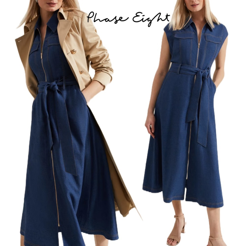 英国発【Phase Eight】ルイザ デニム ミディドレス 関税込