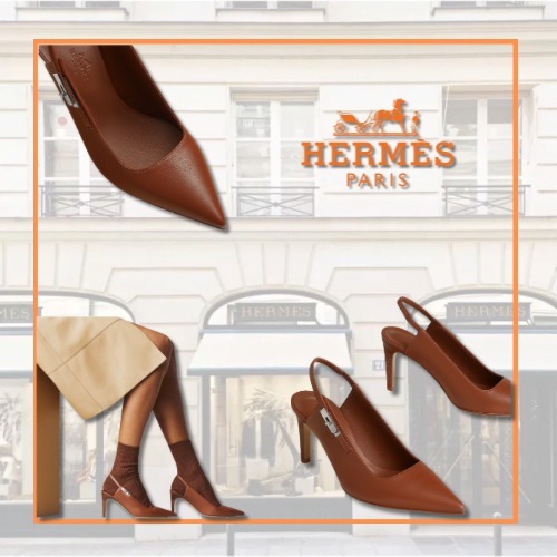 ミニケリーがアクセントにHermes Lover スリングバックパンプス