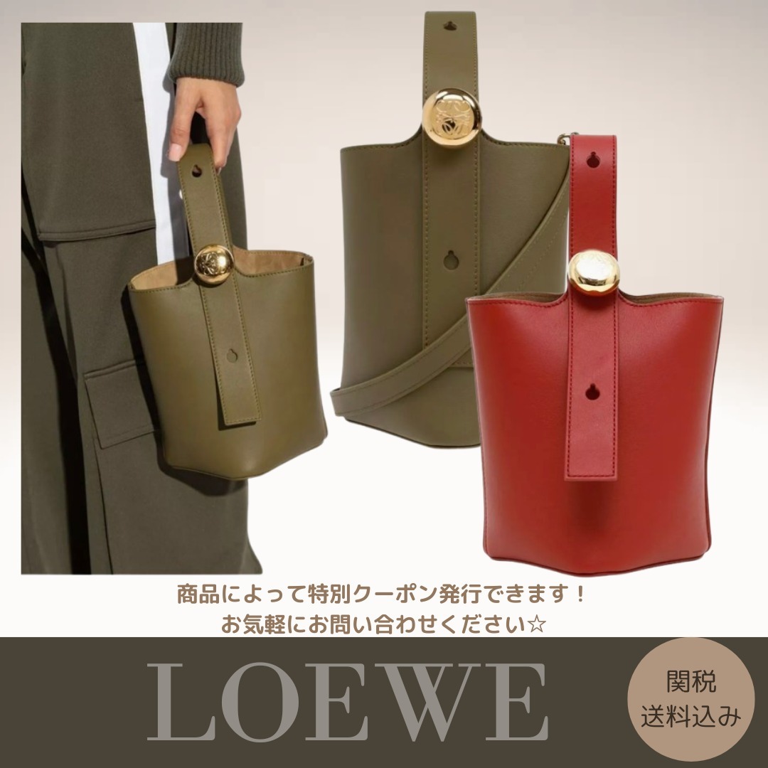 【LOEWE】スムースレザーミニペブルバケットバッグ 送料関税込