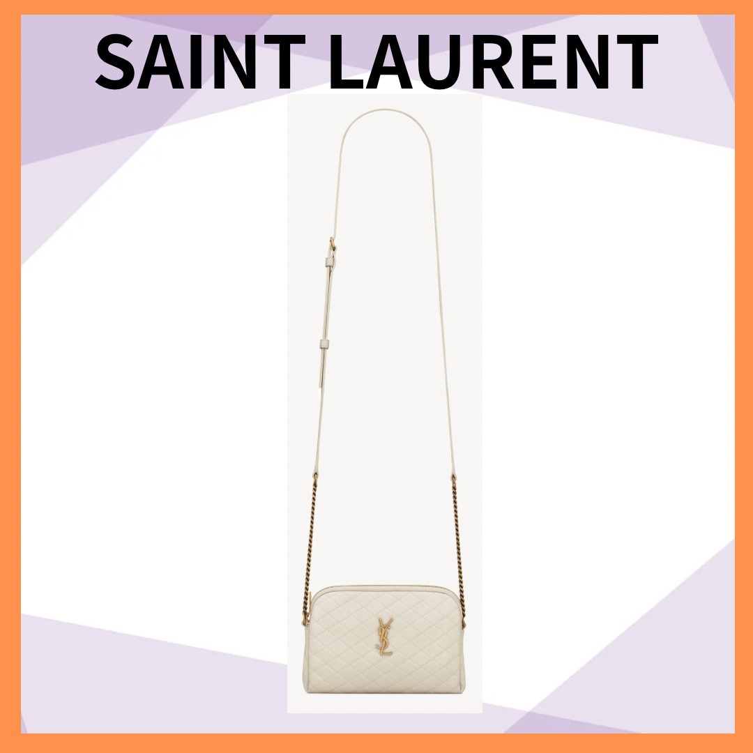 SAINT LAURENT ラムスキンのギャビージッパー付きポーチ
