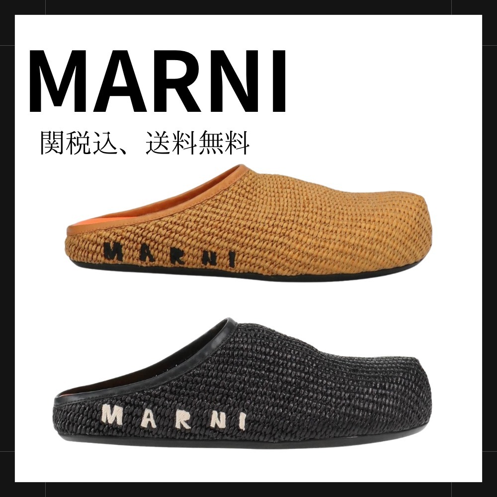 送料関税込み【MARNI 】ロゴ サボサンダル