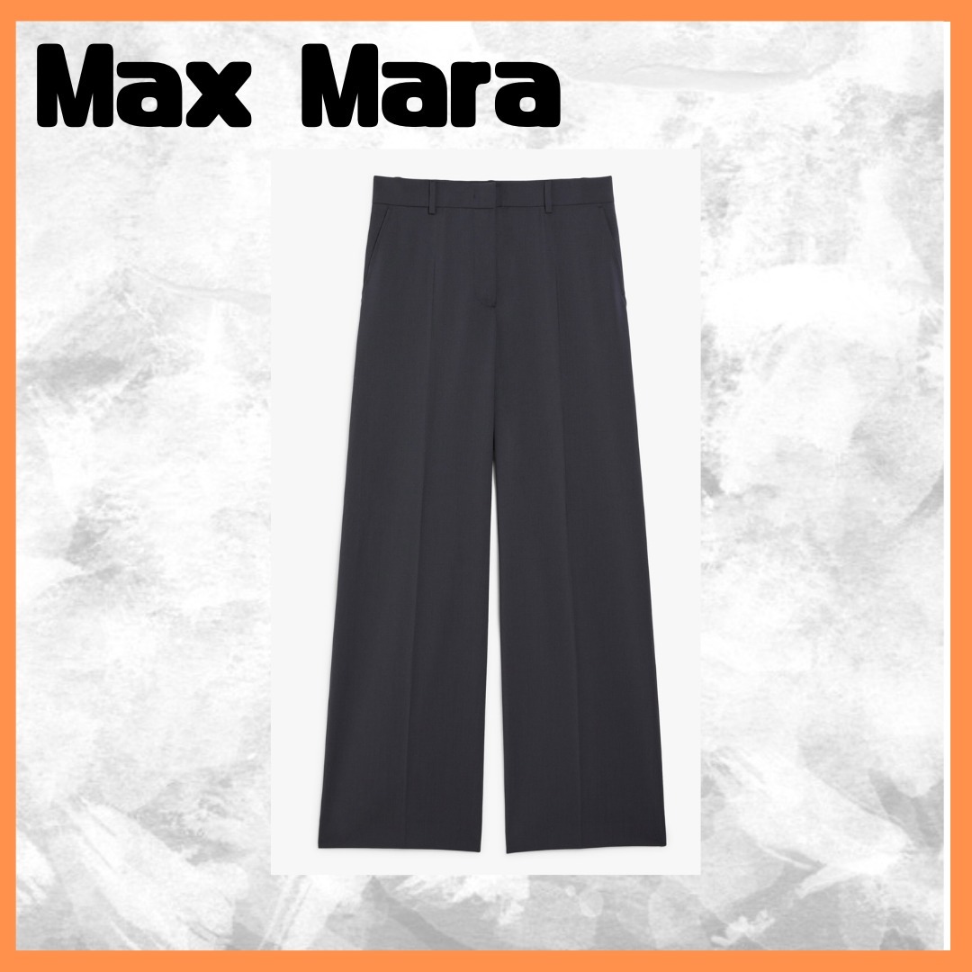 Max Mara ウールキャンバスパラッツォパンツ