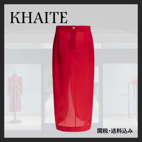 【KHAITE】 Lucian' skirt Red 41493002625