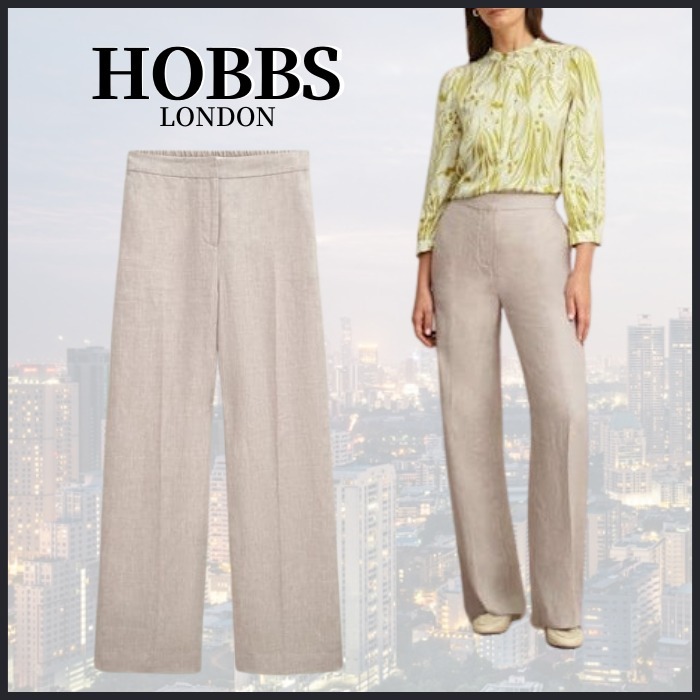 【関税なし】HOBBS ホッブス alessia リネン ワイドトラウザーズ