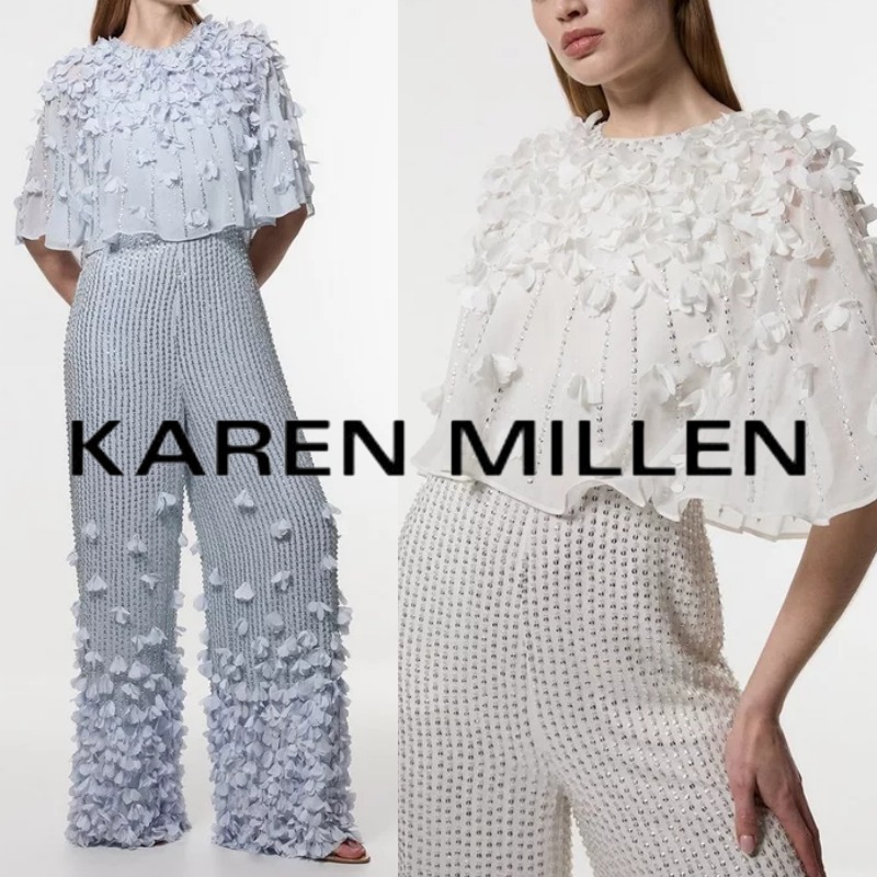 【KAREN MILLEN】クリスタル エンジェルスリーブ ジャンプスーツ