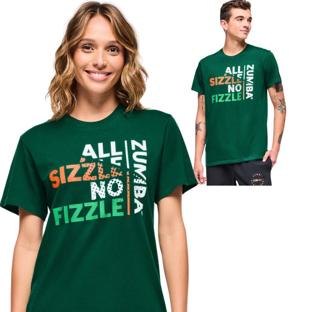 Zumba ズンバ ロゴ ズンバ Tシャツ ユニセックス グリーン