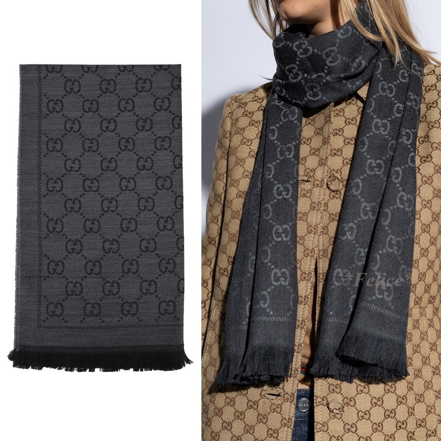 GUCCI ◆ GGパターン ウィンター スカーフ