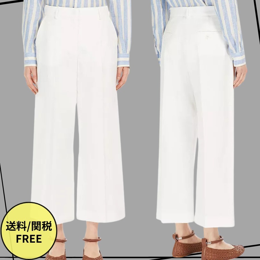 Weekend MaxMara ZIRCONE コットンリネンアンクル丈ワイドパンツ