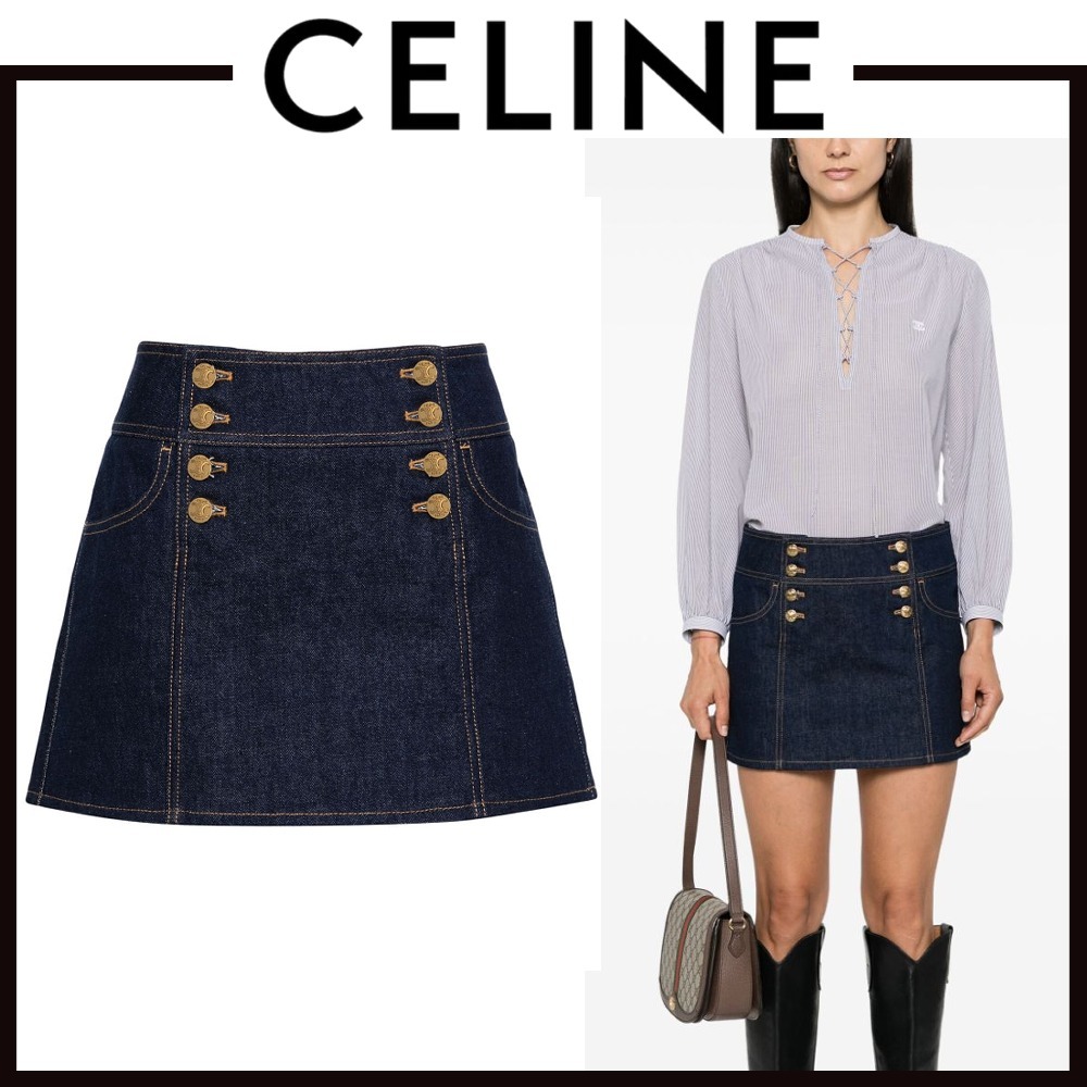 【VIP価格】CELINEトラペーズ ミニスカート デニム