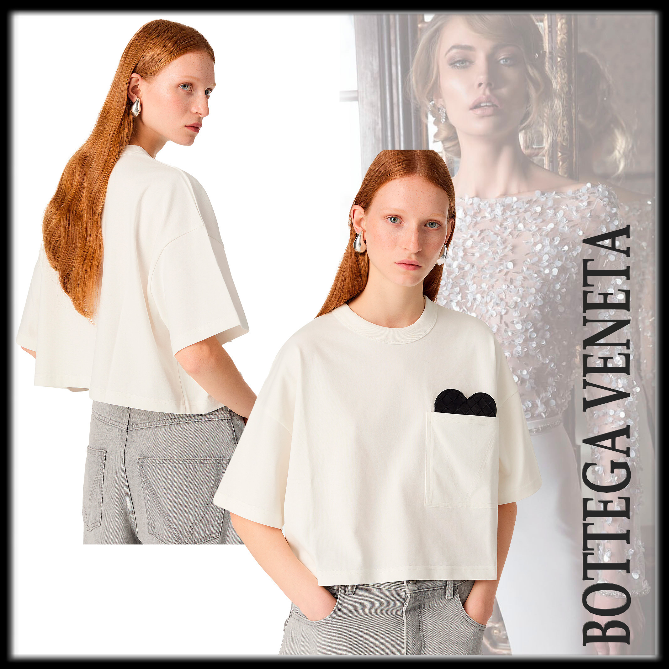 Bottega Veneta 人気 コットン Tシャツ レザーハート