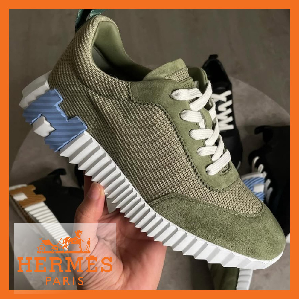 超軽量【HERMES】スニーカー《バウンシング》メッシュ ヴェロア