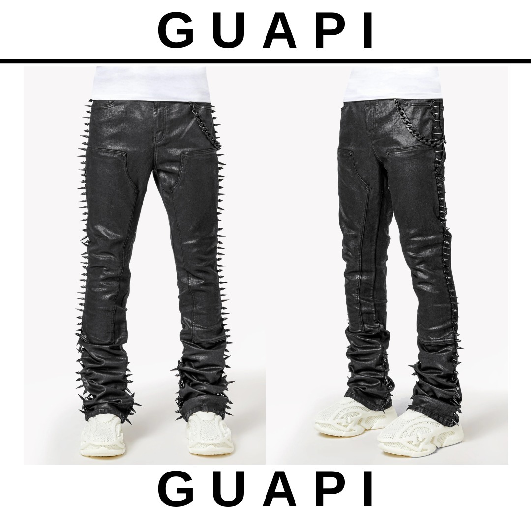 【GUAPI】オールブラックスパイクデニム 関/送込