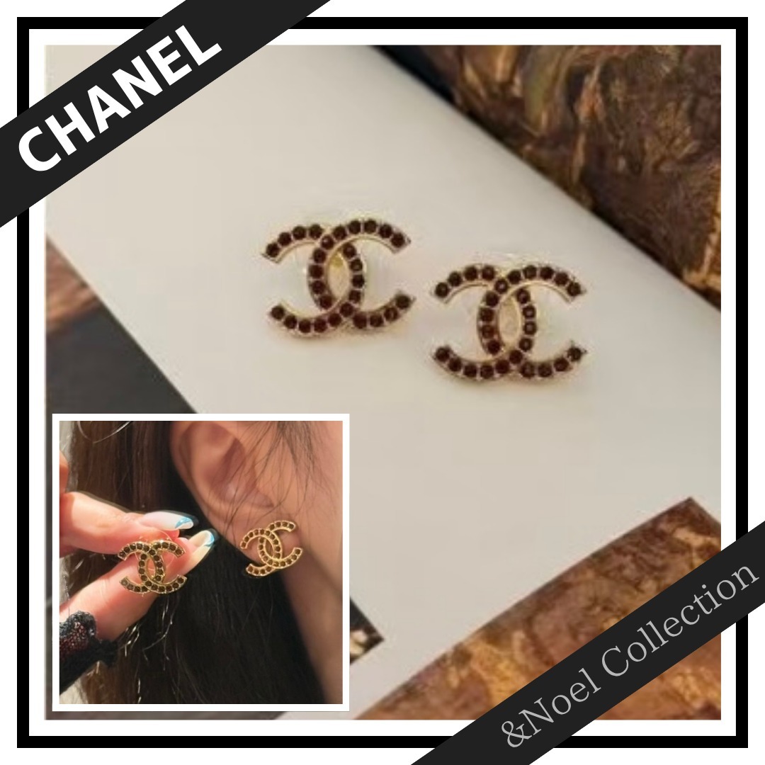 【25A♢美しいルージュ煌めく】CHANEL *ピアス
