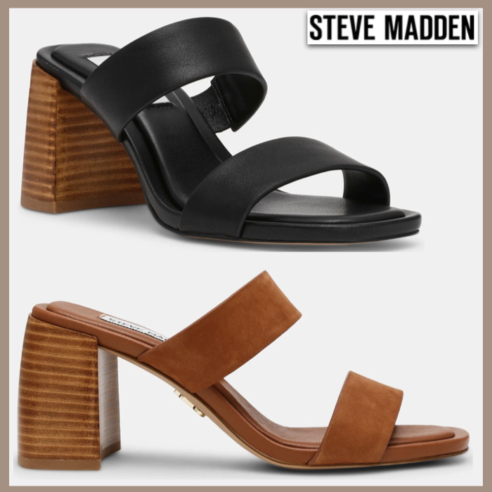 STEVE MADDEN★本皮★スエード★楽ちん★ブロックヒールサンダル