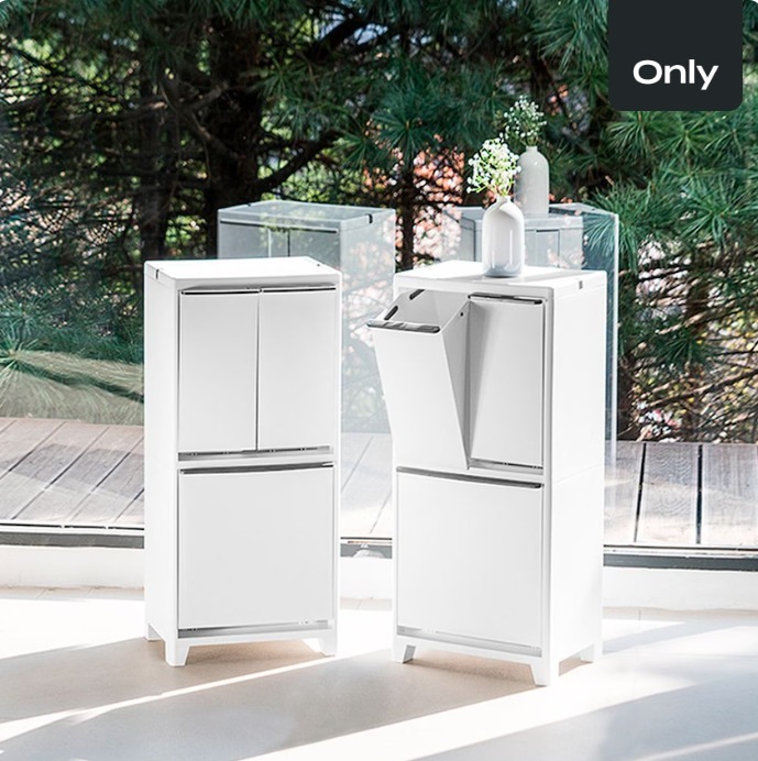 ＜韓国＞2段 多用途 分別用 ダストボックス ゴミ箱 40L (3色)