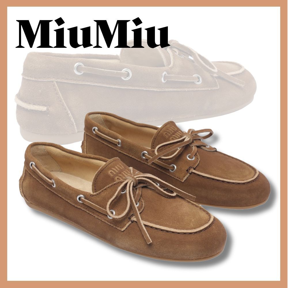 関税送料込☆【MiuMiu】ミュウミュウ スエード ローファー