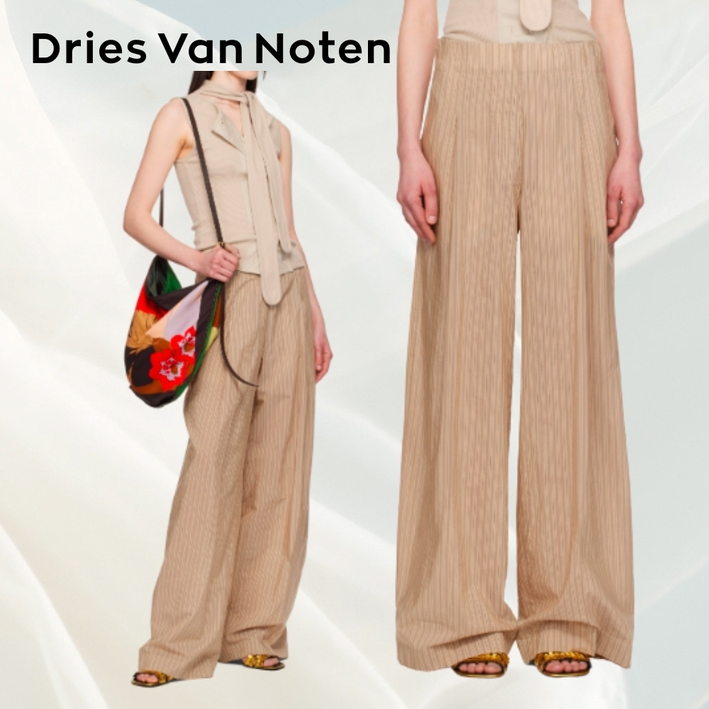 ★Dries Van Noten★ベージュ ストライプ トラウザーズ