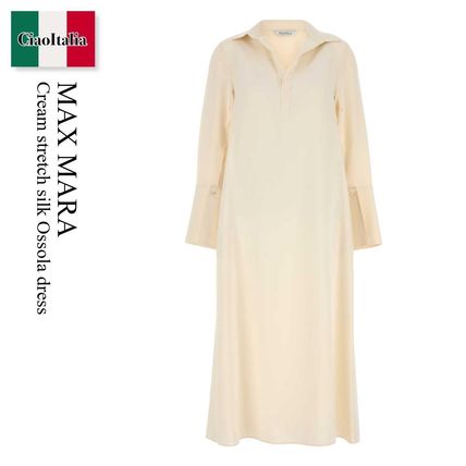 ワンピース MAX MARA Cream Stretch Silk Ossola Dress Max Mara Cream Stretch Silk Ossola Dress (Max Mara