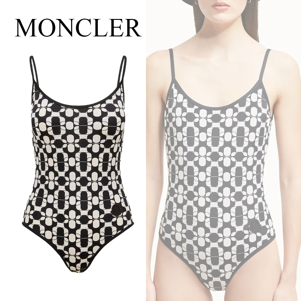 【MONCLER】モンクレール オプティカルプリント ワンピース水着
