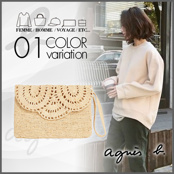 【agnes b.】アニエスベー ラフィア ポーチ \