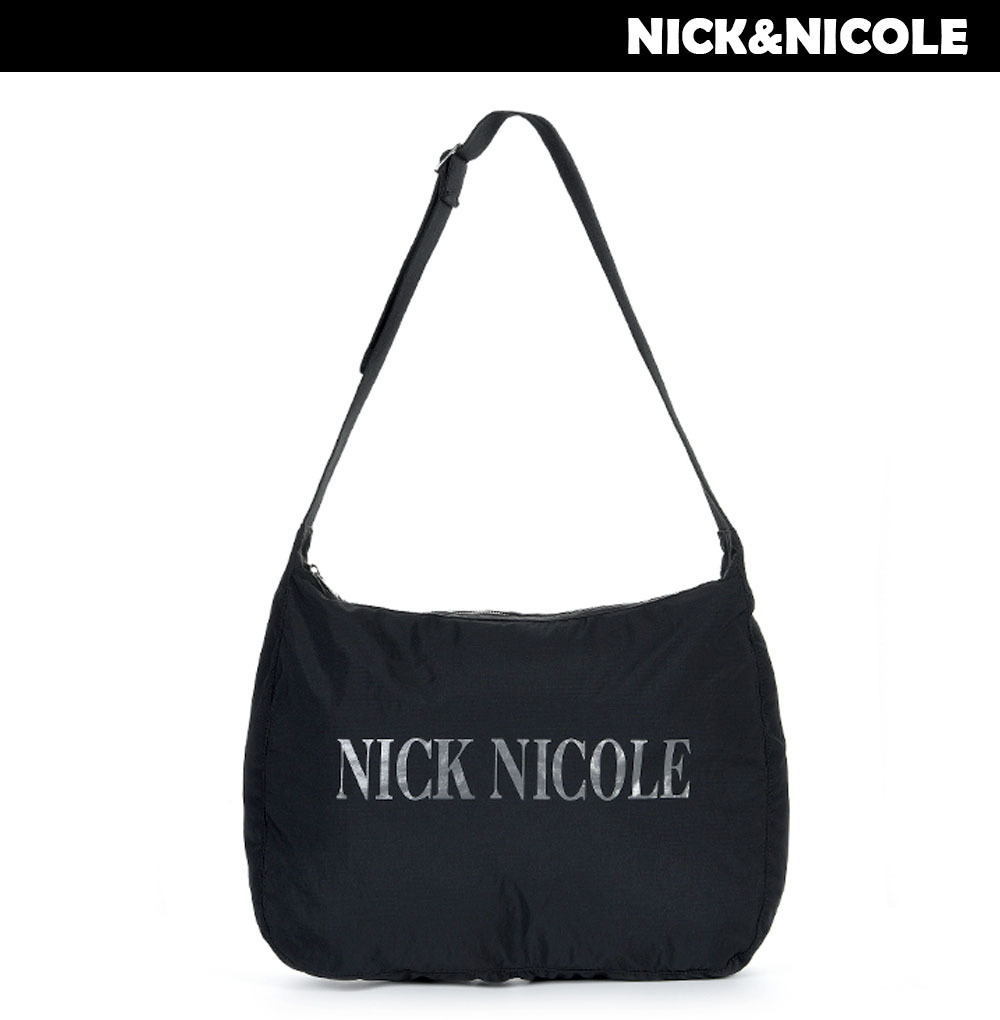 NICK&NICOLE◆NICOLE NYLON BIG SQUARE BAG_BLACK