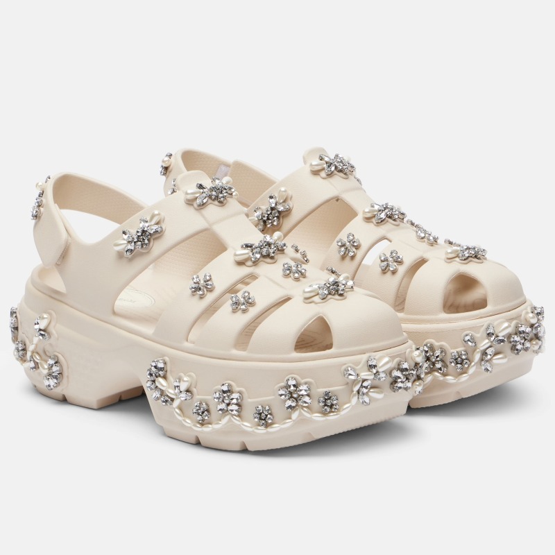Simone Rocha クロックス プラットフォームサンダル アイボリー