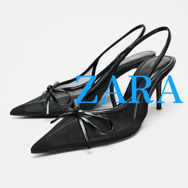 【ZARA】メッシュリボン スリングバックシューズ2248/510/800