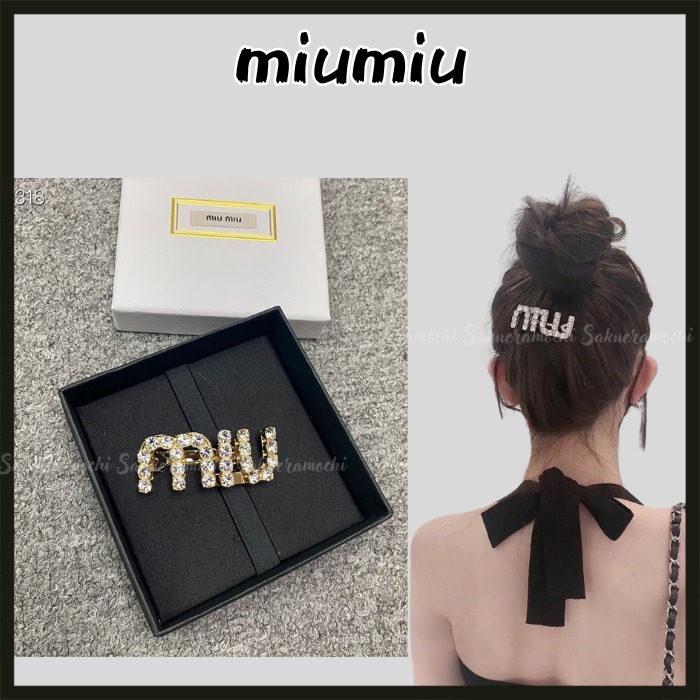 【MIUMIU】１名様限定！lady's クリスタル ロゴ ヘアクリップ