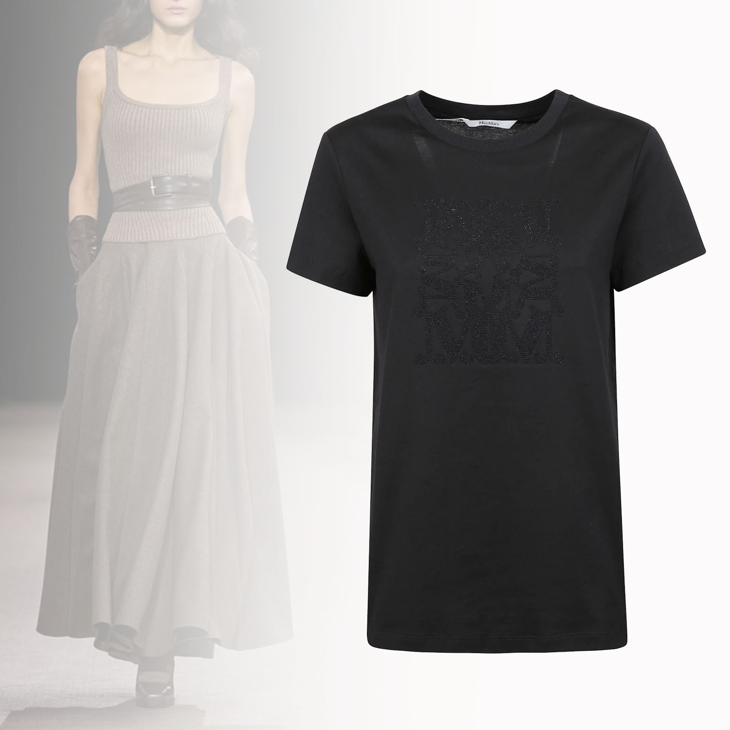 ◆Max Mara◆ ロゴ入りクルーネックTシャツ