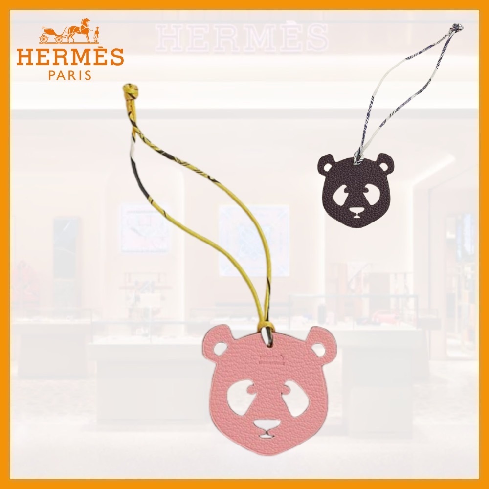 【愛らしいパンダ♪バッグに】HERMES バッグチャーム パンダ