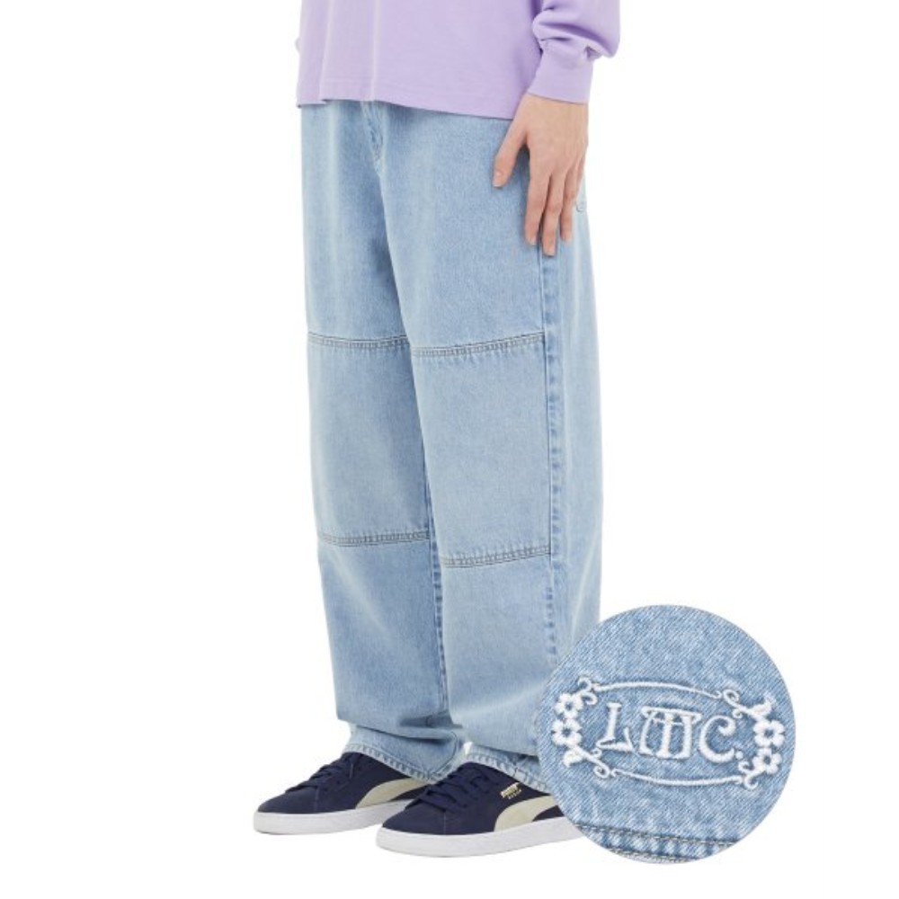 デニム・ジーパン LMC DOUBLE KNEE DENIM PANTS light blue 0LM23SDP112LBL