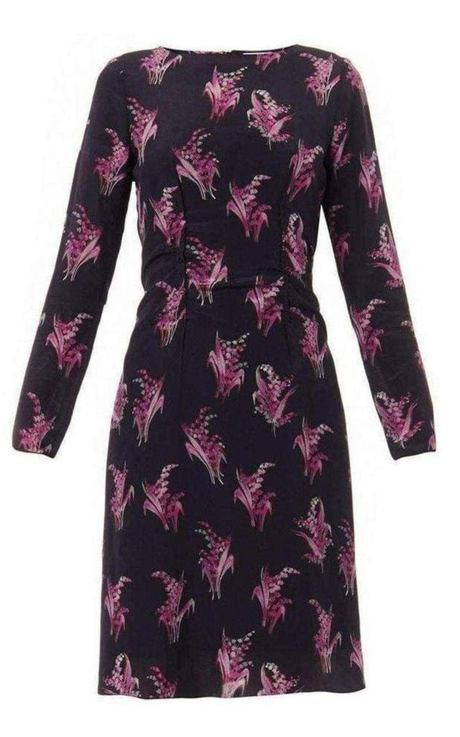 パーティードレス Floral Print Silk Dress