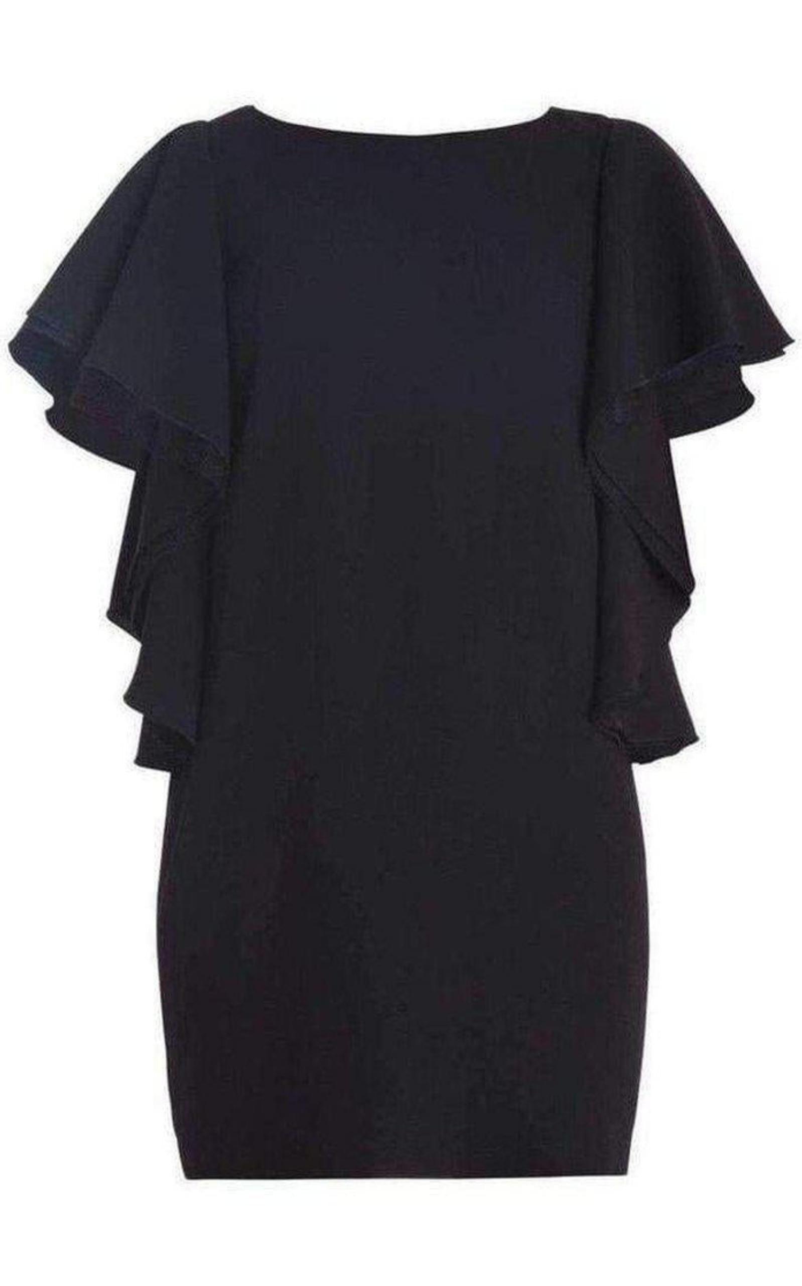パーティードレス Black Solace Ruffle Sleeve Dress