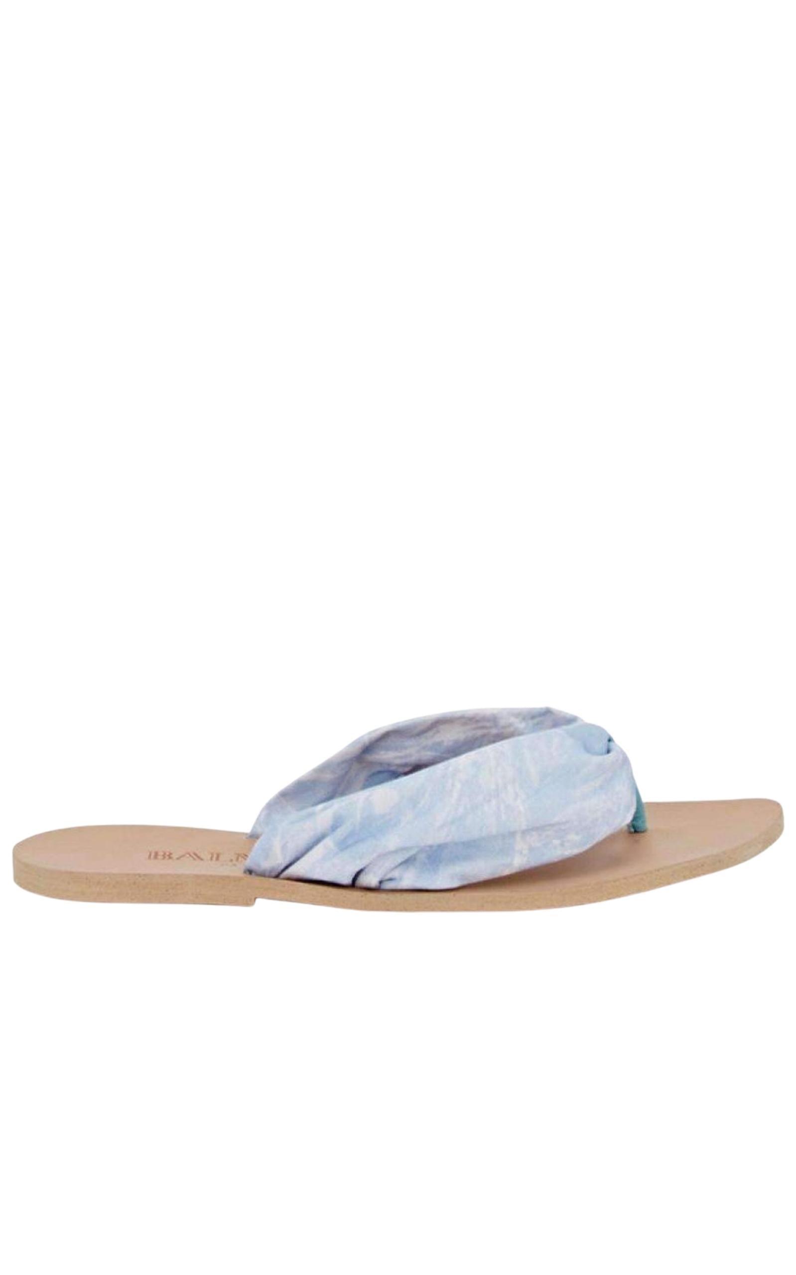 サンダル・ミュール Blue Leather Thong Flats