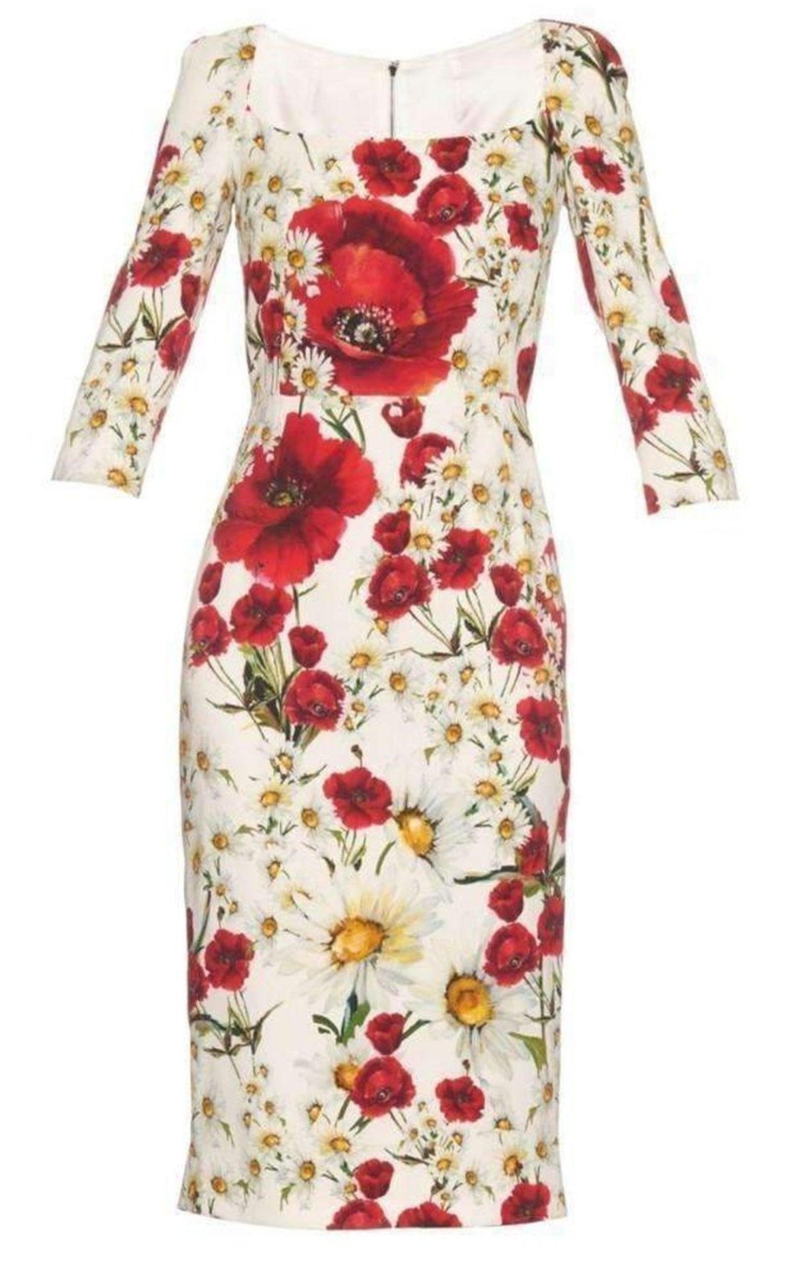 パーティードレス Daisy and Poppy Print Silk Blend Dress