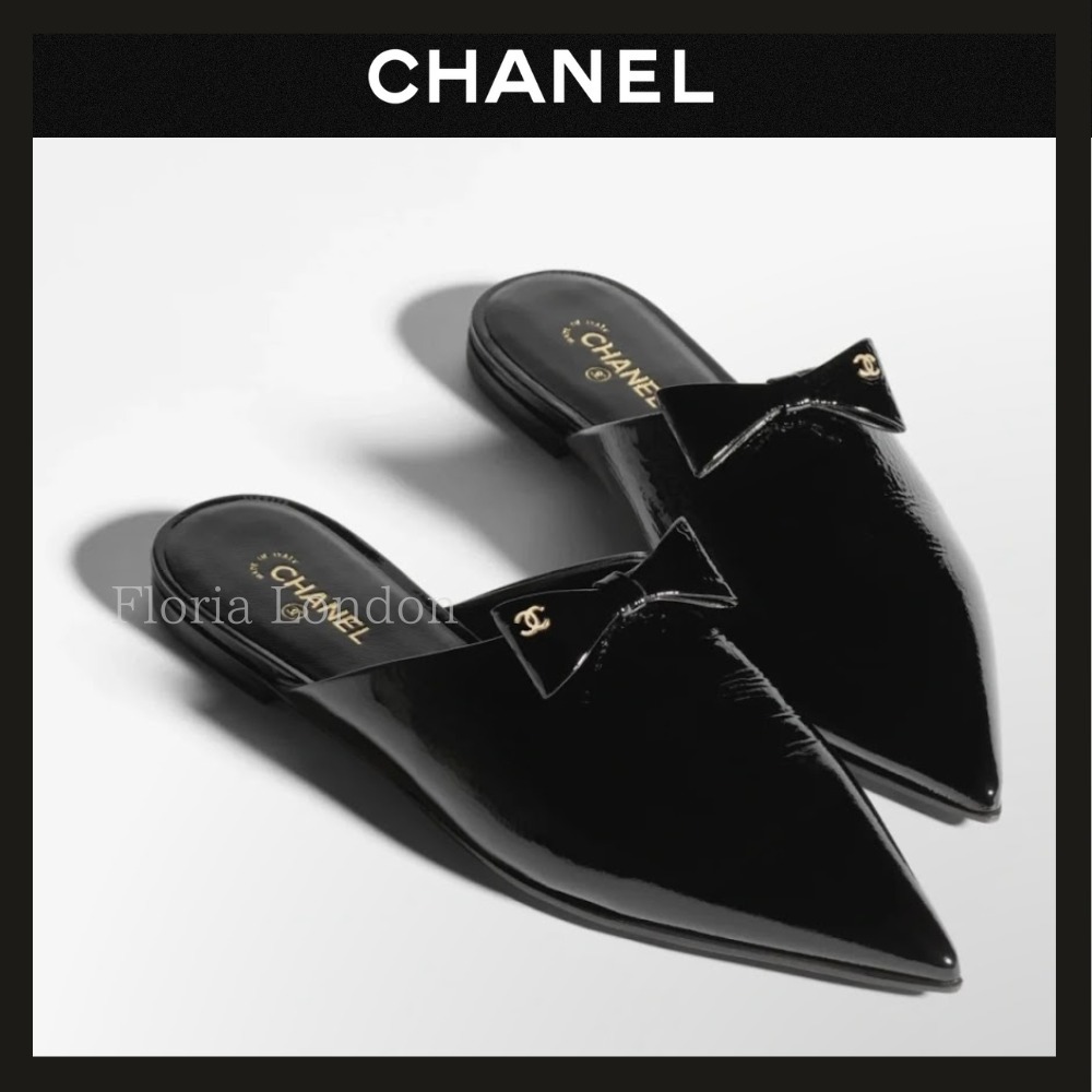 国内発送 25A リボンがエレガント＆キュート【CHANEL】ミュール
