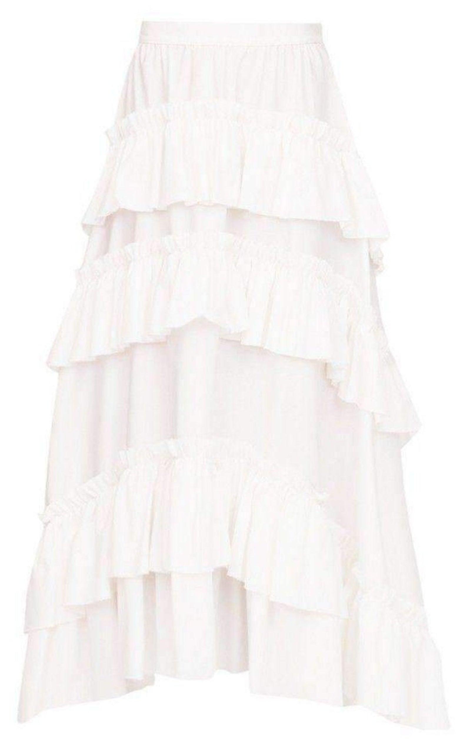 スカート White Maxi Frill Skirt